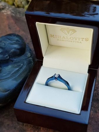 blue titanium engagement ring